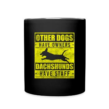 Dachshund Dog Lover Puppy Dog School - Full Colour Mug - black - Front