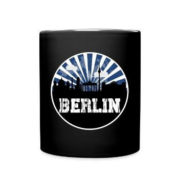 Berlin Skyline Blue Hour - Full Colour Mug - black - Front