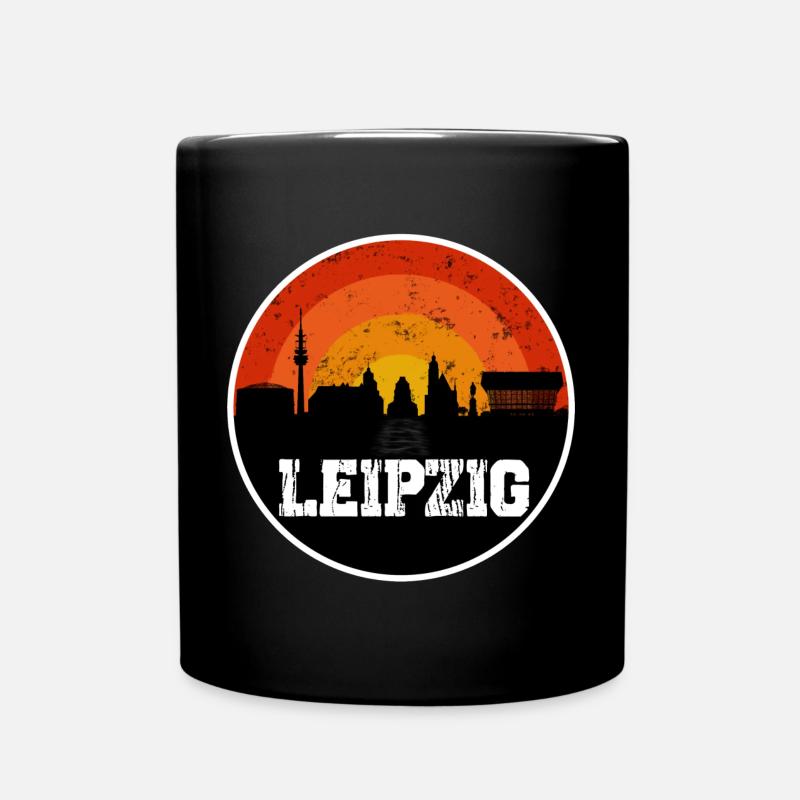 Leipzig Skyline - Tasse einfarbig - Schwarz
