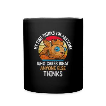 Fish fin breeding - Full Colour Mug - black - Front