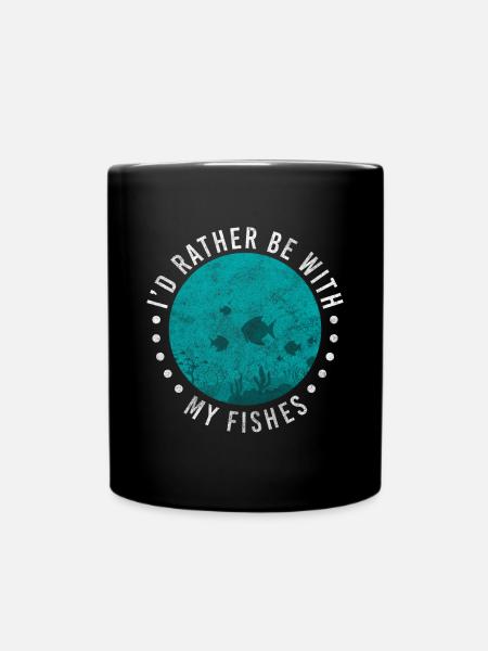 Fische Unter Wasser - Tasse einfarbig - Schwarz