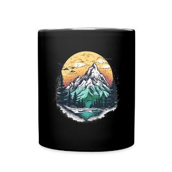 Mountains Nature Outdoor - Full Colour Mug - black - Front