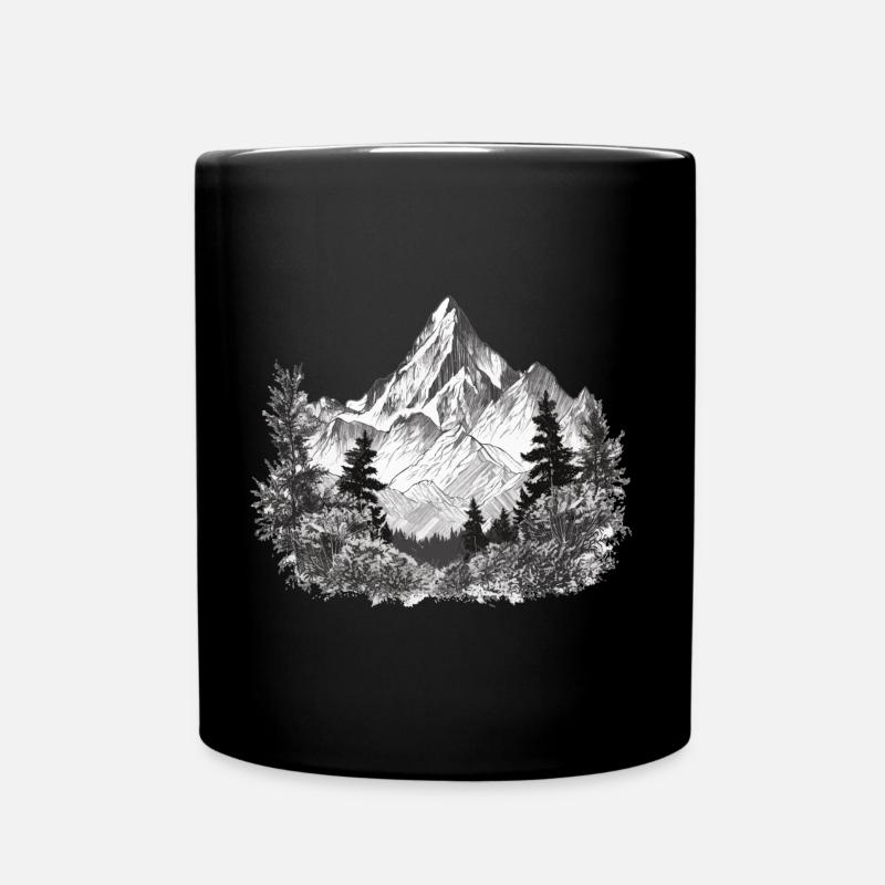 Berge Natur Outdoor - Tasse einfarbig - Schwarz