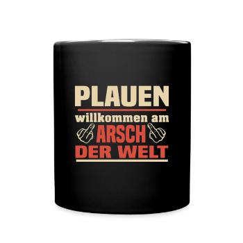 Plauen - Tasse einfarbig - Schwarz - Vorne