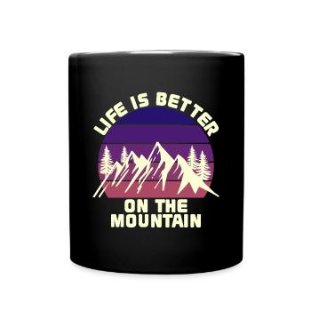 Randonnée Montagnes Montagne Déclaration des amoureux de la nature - Mug uni - noir - Devant