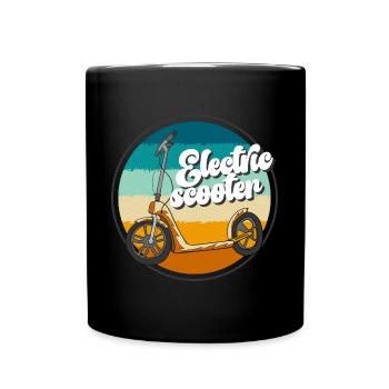 E-Scooter Elektrisch E-Roller - Tasse einfarbig - Schwarz - Vorne