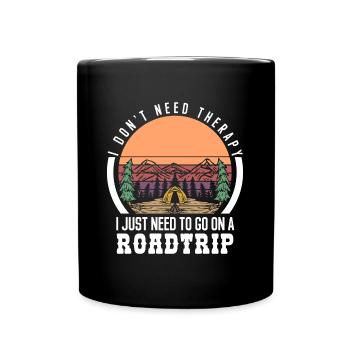 Road trip camping - Mug uni - noir - Devant