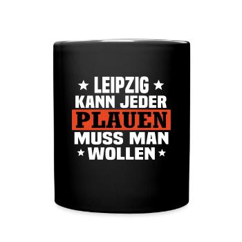 Plauen - Tasse einfarbig - Schwarz - Vorne