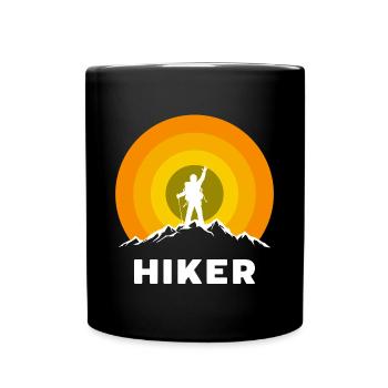 Hiking Hikers Hike Saying Mountain Peaks Mountains - Full Colour Mug - black - Front