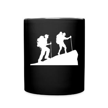 Hiking trails, hikers, via ferrata, hiking, hiking - Full Colour Mug - black - Front