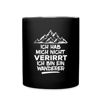 Berge Wandern Statement Wanderer Wanderung Touren - Tasse einfarbig - Schwarz - Vorne