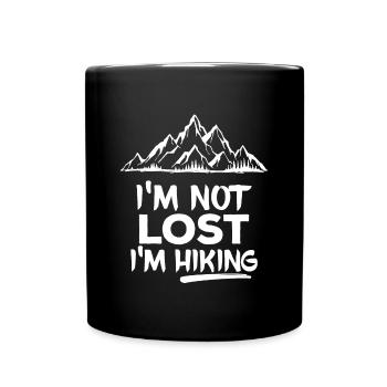 Berge Wanderung Wandern Wanderer Statement Touren - Tasse einfarbig - Schwarz - Vorne