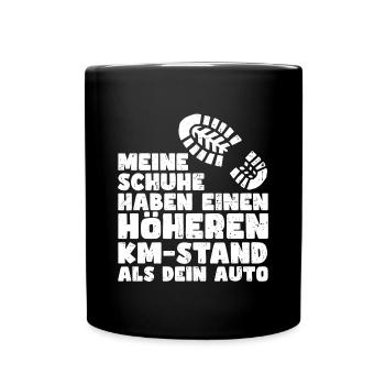 Wanderwege Wanderrouten Wandern Wanderer Statement - Tasse einfarbig - Schwarz - Vorne