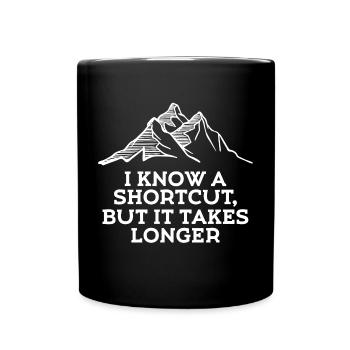 Mountain Peaks Hiker Statement Mountains Nature Hiking - Full Colour Mug - black - Front