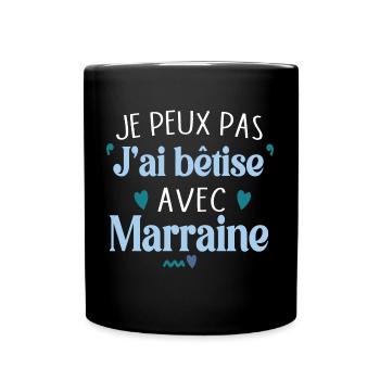 Marraine Bêtise Bébé Cadeau Filleul Filleule - Mug uni - noir - Devant