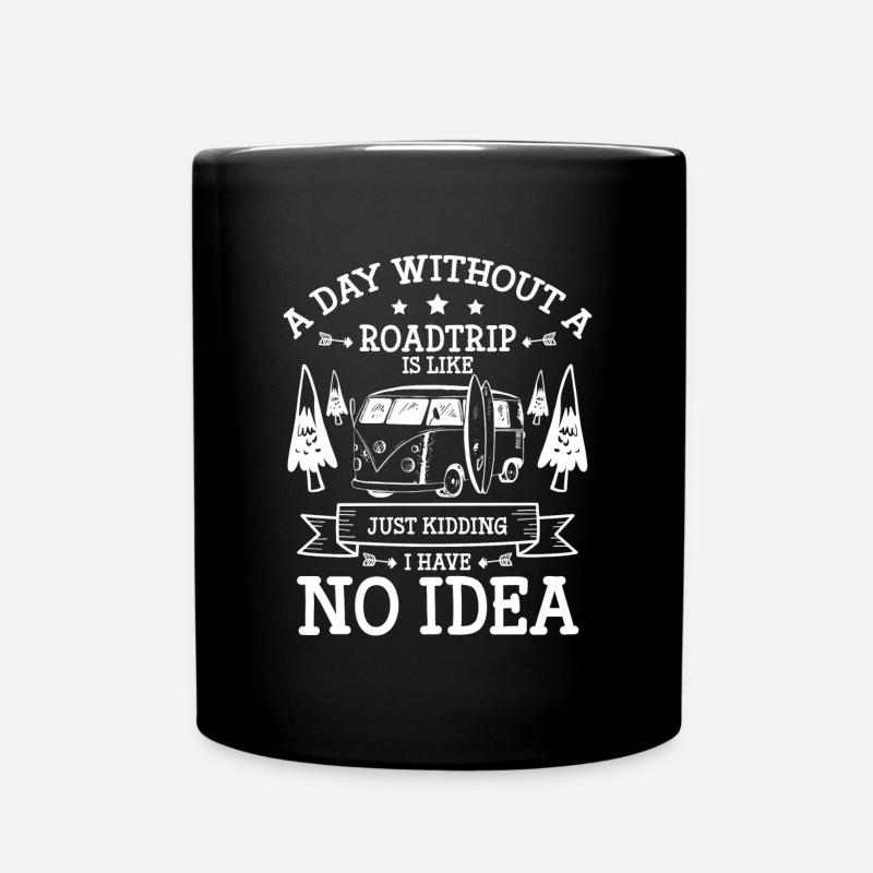 Roadtrip Reise Sommer Berge - Tasse einfarbig - Schwarz