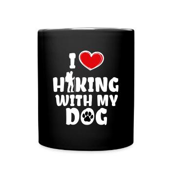 Herz Klettern Ich Liebe Wandern Statement Touren - Tasse einfarbig - Schwarz - Vorne