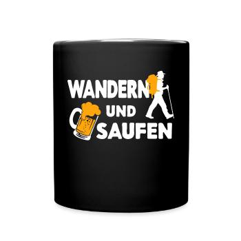 Wanderer Statement Naturerlebnis Wandern Trekking - Tasse einfarbig - Schwarz - Vorne