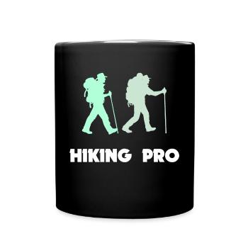 Wanderung Statement Bergwandern Wandern Berggipfel - Tasse einfarbig - Schwarz - Vorne