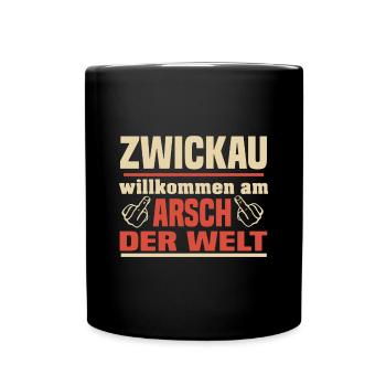 Zwickau - Tasse einfarbig - Schwarz - Vorne