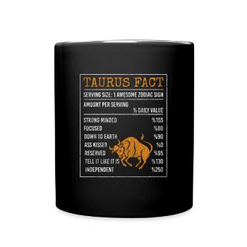 Stier Tierkreiszeichen April Sternbild - Tasse einfarbig - Schwarz - Vorne