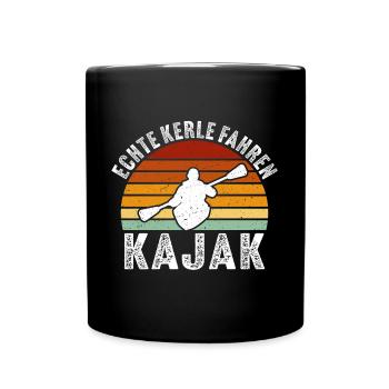 Echte Kerle Fahren Kajak - Tasse einfarbig - Schwarz - Vorne