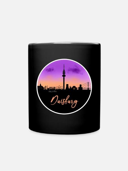 Duisburg Fine Skyline - Tasse einfarbig - Schwarz