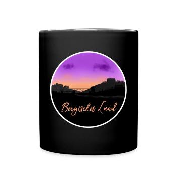 Bergisches Land Fine Skyline - Tasse einfarbig - Schwarz - Vorne