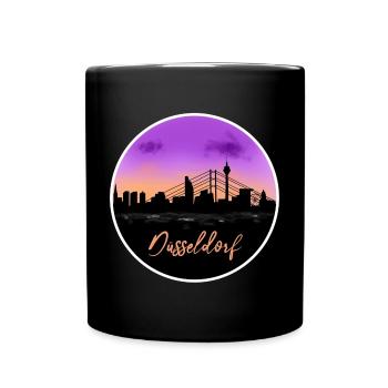 Düsseldorf Fine Skyline - Tasse einfarbig - Schwarz - Vorne