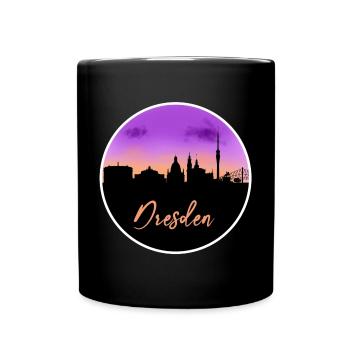Ligne d’horizon fine de Dresde - Mug uni - noir - Devant