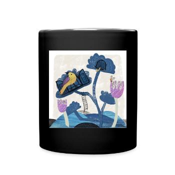 Happy Spring Animals Illustration - Full Colour Mug - black - Front