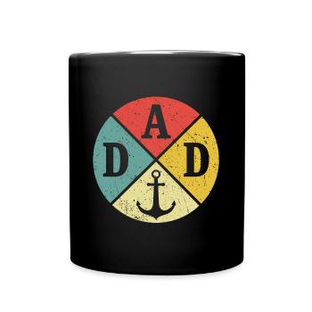 Papa T-Shirt Segeln Seemann Seefahrer Vater - Tasse einfarbig - Schwarz - Vorne