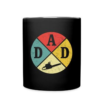 Père Bûcheron Papa Papa Fête des pères Tronçonneuse - Mug uni - noir - Devant