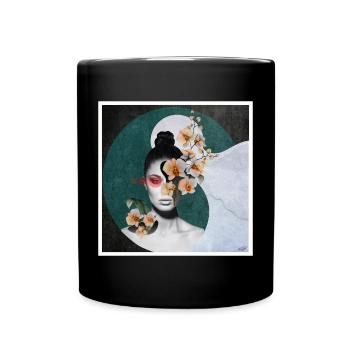 Flowers inside POSTER - Full Colour Mug - black - Front