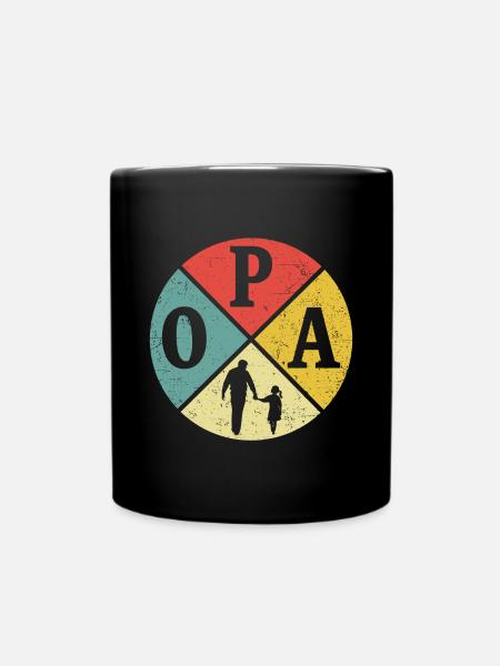 Opa und Enkelin Retro Großvater und Sohn - Tasse einfarbig - Schwarz