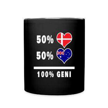 Australie et Danemark 100% drapeau de génie - Mug uni - noir - Devant