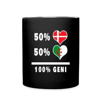 Algeria and Denmark 100% genius flag - Full Colour Mug - black - Front