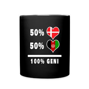 Afghanistan and Denmark 100% genius flag - Full Colour Mug - black - Front