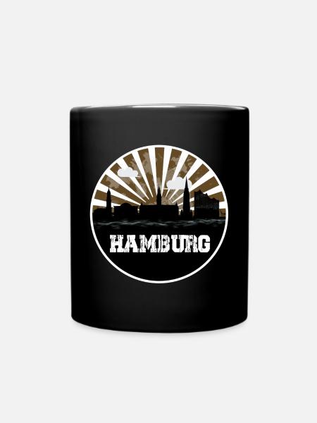 Hamburg Skyline Heimspiel - Tasse einfarbig - Schwarz