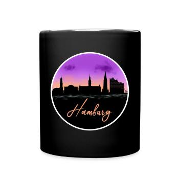 Hamburg Fine Skyline - Full Colour Mug - black - Front