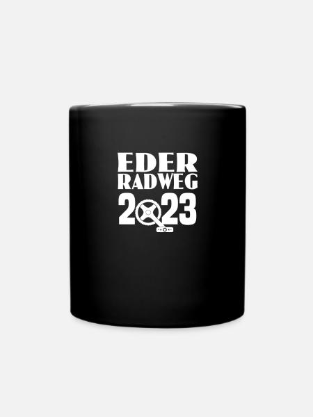 Eder Radweg - Tasse einfarbig - Schwarz