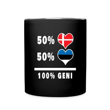 Estonie et Danemark 100% drapeau de génie - Mug uni - noir - Devant