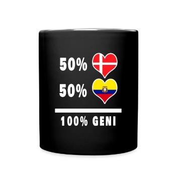 Equateur et Danemark 100% drapeau de génie - Mug uni - noir - Devant