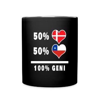 Chili et Danemark 100% drapeau de génie - Mug uni - noir - Devant