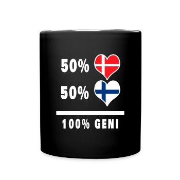 Finlande et Danemark 100% drapeau de génie - Mug uni - noir - Devant
