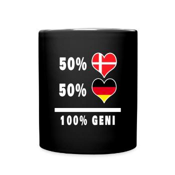 Allemagne et Danemark 100% drapeau de génie - Mug uni - noir - Devant