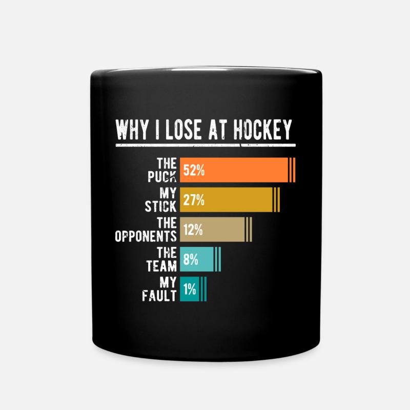 Lustiges Eishockey - Tasse einfarbig - Schwarz