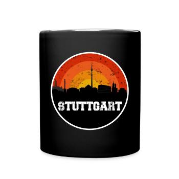 Stuttgart Skyline - Tasse einfarbig - Schwarz - Vorne