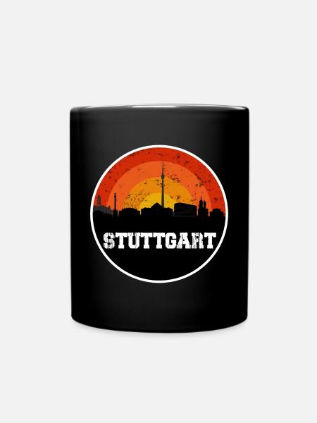 Stuttgart Skyline - Tasse einfarbig - Schwarz