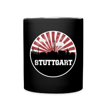 Stuttgart Skyline Heimspiel - Tasse einfarbig - Schwarz - Vorne